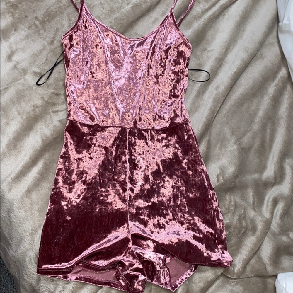 Velvet pink romper
